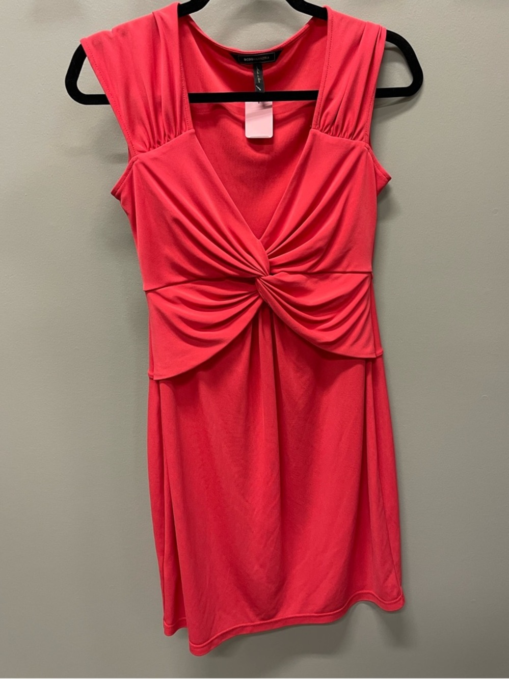 BCBGMaxAzria Coral V-Neck Twist Front Dress